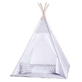 Tente tipi enfant gris-blanc, Woodyland Woody