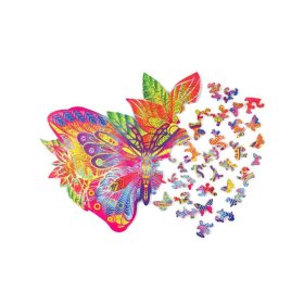 Puzzle en bois coloré - papillon