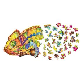 Puzzle en bois coloré - caméléon