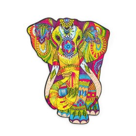 Puzzle en bois coloré - éléphant