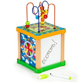 Cube éducatif en bois avec labyrinthe, EcoToys