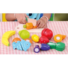 Fruits et légumes en bois à trancher, EcoToys