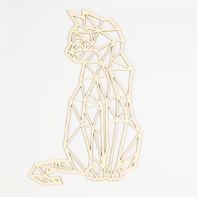 Tableau géométrique en bois - Chat - différentes couleurs, Elka Design