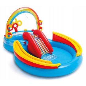 pataugeoire avec toboggan RAINBOW, INTEX