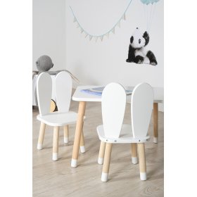 Table enfant avec chaises - Petites oreilles - blanche, Ourbaby