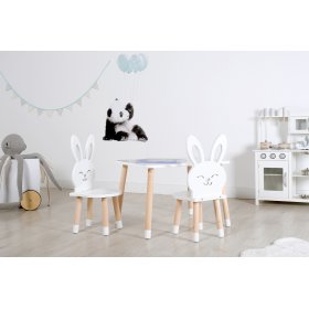 Table enfant avec chaises - Lapin - blanc