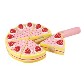 Bigjigs Toys Gâteau en bois aux fraises, Bigjigs Toys