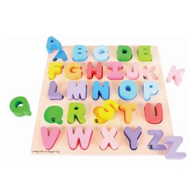 Bigjigs Lettres majuscules de l'alphabet pour bébé, Bigjigs Toys