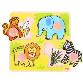 Bigjigs Toys mon premier puzzle safari coulissant, Bigjigs Toys