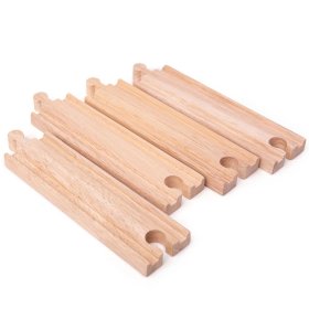 Bigjigs Rail Rails droits longs 21 cm 4 pcs, Bigjigs Rail