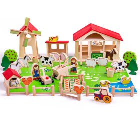 Bigjigs Toys Grande ferme en bois, Bigjigs Toys