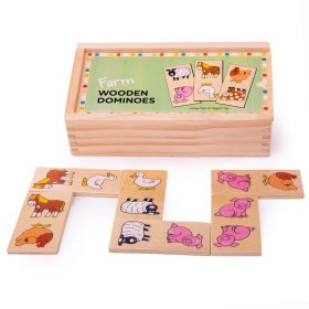 Bigjigs Toys Ferme de dominos en bois