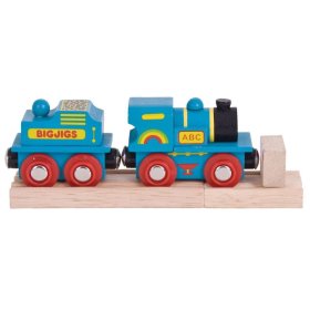 Machine Bigjigs Rail Blue avec annexe + 2 rails, Bigjigs Rail