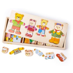 Bigjigs Toys Puzzle d'habillage de famille d'ours