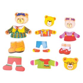 Bigjigs Toys Puzzle d'habillage de famille d'ours, Bigjigs Toys