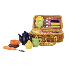 Panier Small Foot Picnic avec plats en céramique colorés, Small foot by Legler