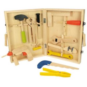 Bigjigs Toys Mallette à outils en bois, Bigjigs Toys