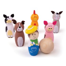 Bigjigs Toys Ferme de quilles en bois, Bigjigs Toys