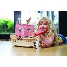 Tidlo Bateau pirate en bois