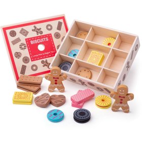 Bigjigs Toys Box avec biscuits en bois
