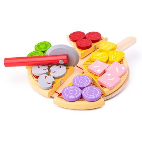 Bigjigs Toys Trancheuse à pizza en bois, Bigjigs Toys