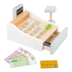 Small Foot Caisse enregistreuse en bois blanc, small foot