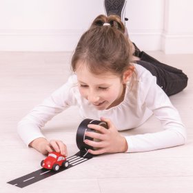Bigjigs Toys Chemin de ruban adhésif avec petite voiture, Bigjigs Toys