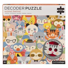 Petit Collage Puzzle animaux 100 pcs avec lunettes 3D, Petit Collage