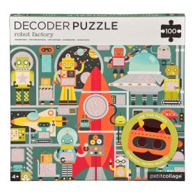 Petit Collage Puzzle robots 100 pcs avec lunettes 3D