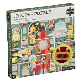 Petit Collage Puzzle robots 100 pcs avec lunettes 3D, Petit Collage