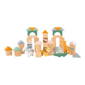 Small Foot Safari blocs de construction en bois 50 pcs, small foot