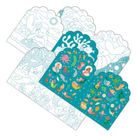 Cahier de coloriage d'autocollants Petit Collage Sirène, Petit Collage