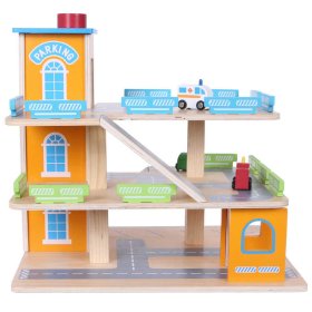 Garage en bois avec voitures et ascenseur, MULTISTORE