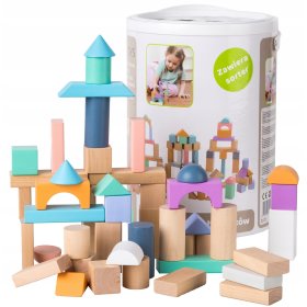 Cubes en bois dans une boîte - 100 pcs, EcoToys