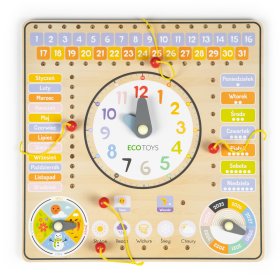 Tableau pédagogique en bois - calendrier, EcoToys