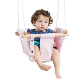 Dveděti Balançoire textile pour enfants 100% coton rose, Dvěděti