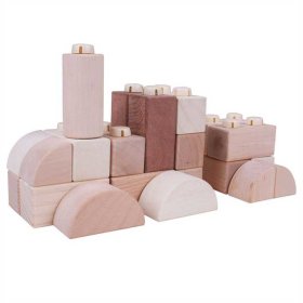 Cubes emboîtables en bois Bigjigs Baby - Natur ensemble de 100 pièces, Bigjigs Toys