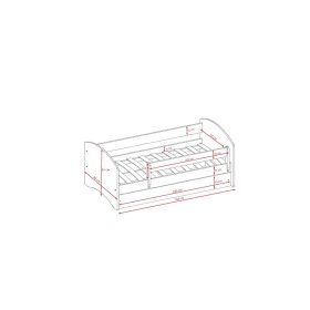 Lit pour enfant avec barrière Ourbaby - Pompier - bleu