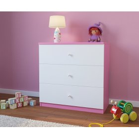 Commode pour enfants Ourbaby - rose-blanc, Ourbaby