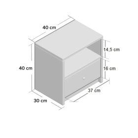 Table de chevet Ourbaby pour enfants - blanche