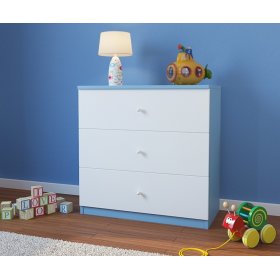 Commode pour enfants Ourbaby  - blanc-bleu