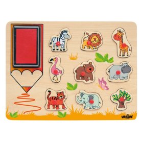 Tampons et puzzles 2 en 1 - Safari, Woodyland Woody