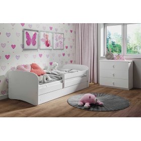 Lit pour enfant avec barrière Ourbaby - blanc