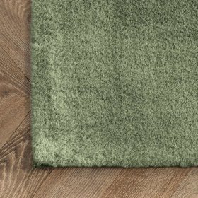 Tapis lapin en soie - vert olive