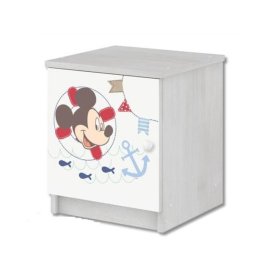 Table de chevet enfant Mickey Mouse - Décor pin norvégien, BabyBoo, Mickey Mouse
