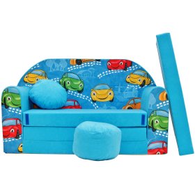 Canapé Enfant Happy Cars - bleu, Welox