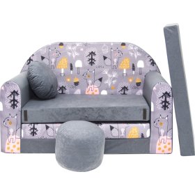 Canapé enfant Forest avec un écureuil - gris