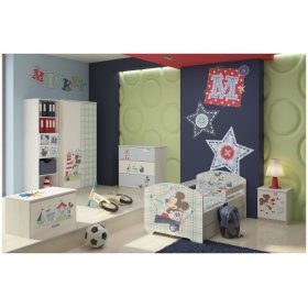 Table de chevet enfant Mickey Mouse - Décor pin norvégien, BabyBoo, Mickey Mouse