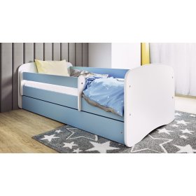 Lit pour enfant avec barrière Ourbaby - bleu-blanc, All Meble