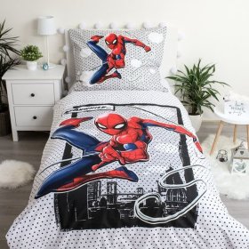 Linge de lit effet Spiderman lumineux 140 x 200 cm + 70 x 90 cm, Sweet Home, Spiderman